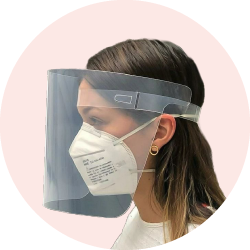 Masken und Gesichtsschilde
