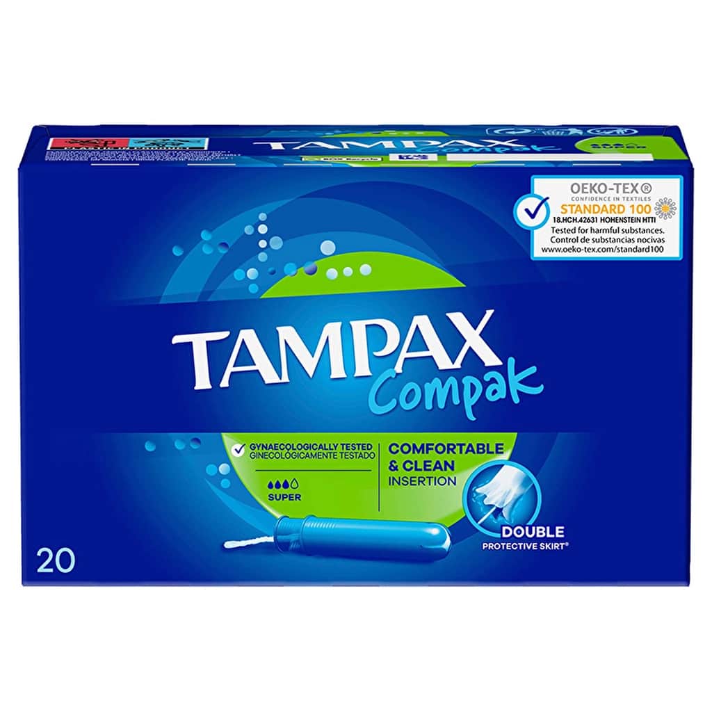 Tampax سدادات قطنية تامباكس كومباك سوبر أبليكيتور، 20 قطعة - 2