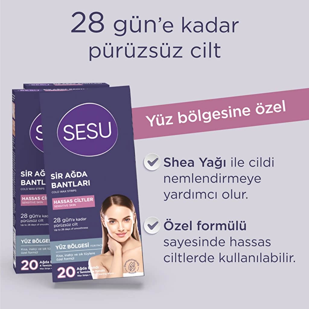 Sesu شرائح شمع سيسو للوجه للبشرة الحساسة، 20 قطعة - 3
