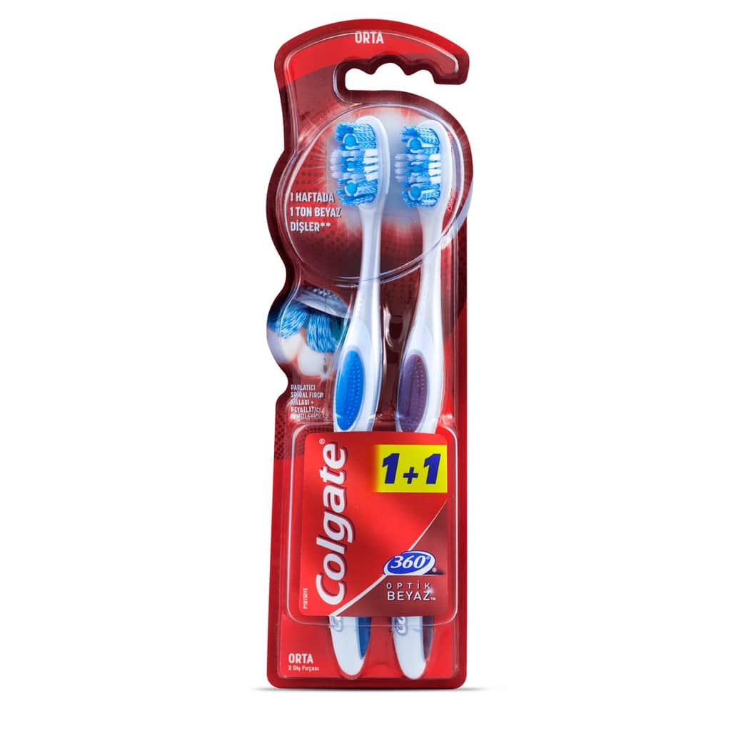 Colgate فرشاة أسنان كولجيت 360 أوبتيكال وايت متوسطة الحجم - 1