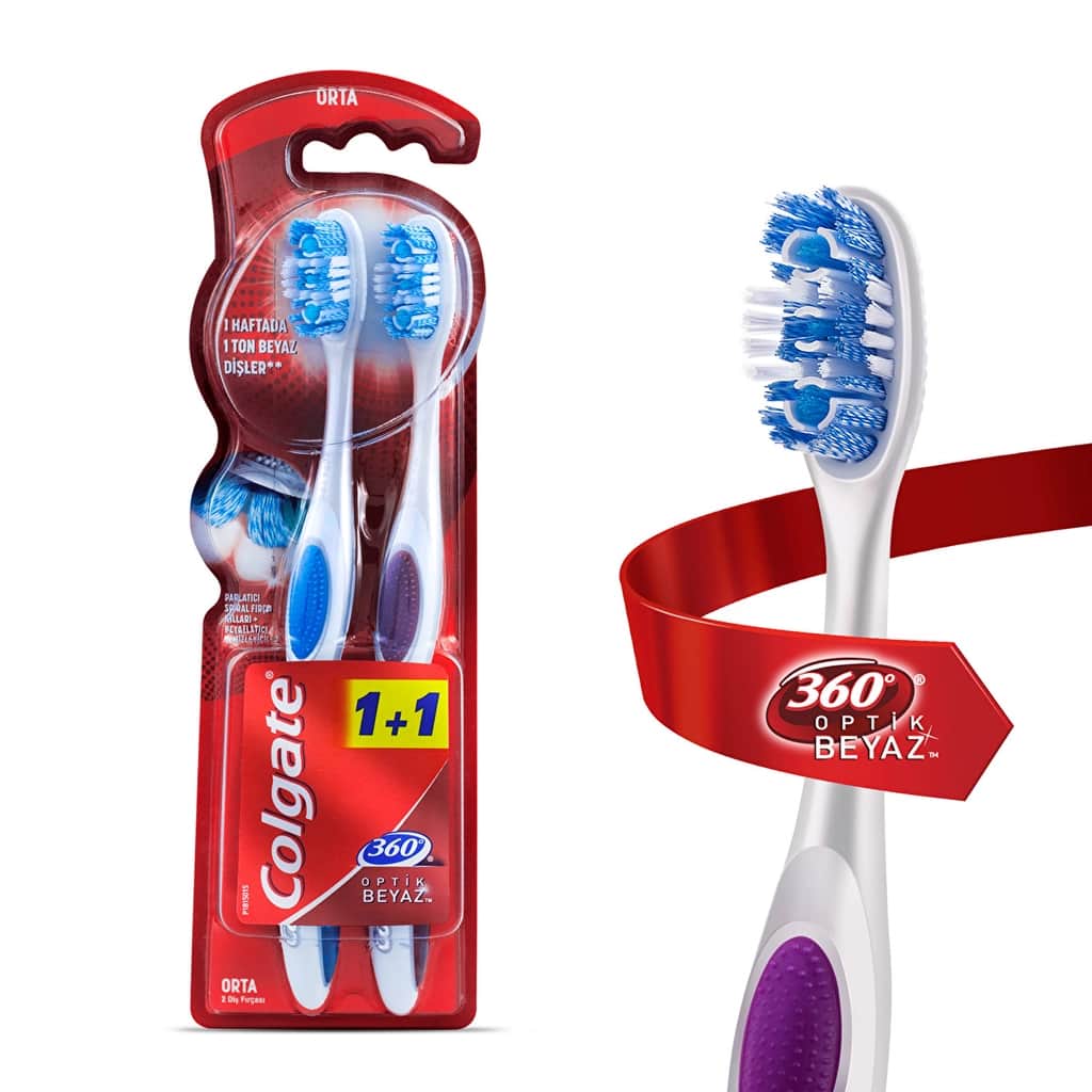 Colgate فرشاة أسنان كولجيت 360 أوبتيكال وايت متوسطة الحجم - 3