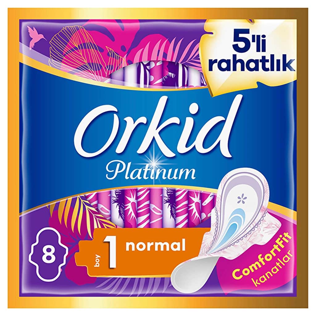 Orkid فوط أوركيد بلاتينيوم ألترا عادية، 8 قطع - 2