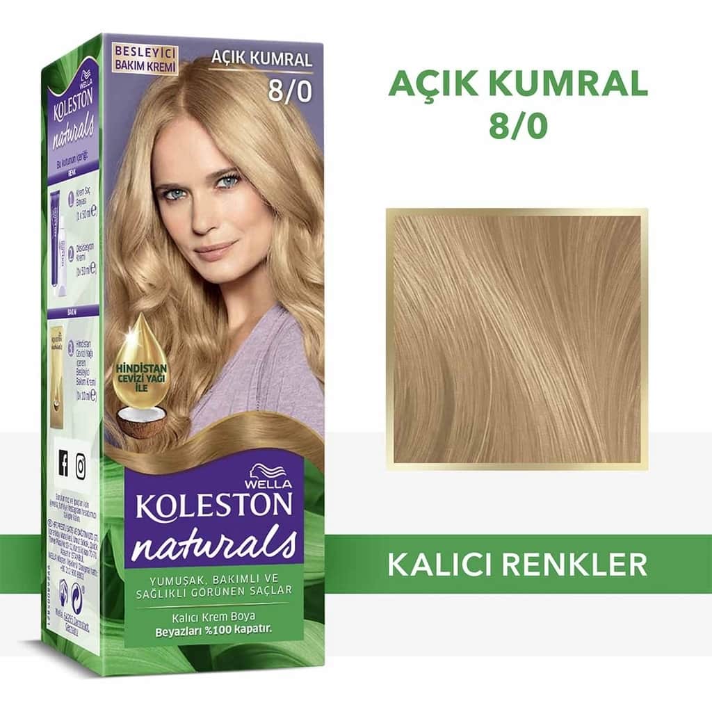 Wella Koleston صبغة شعر ويلا كولستون ناتشورالز 8/0 أشقر فاتح - 1