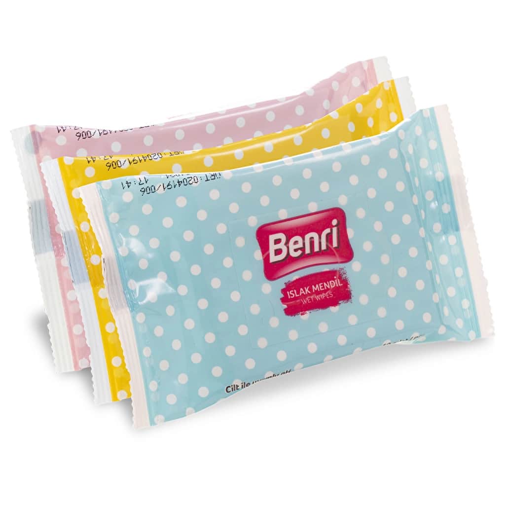 Benri مناديل بينري ميني ويت جيبية عبوة من 3 قطع - 1