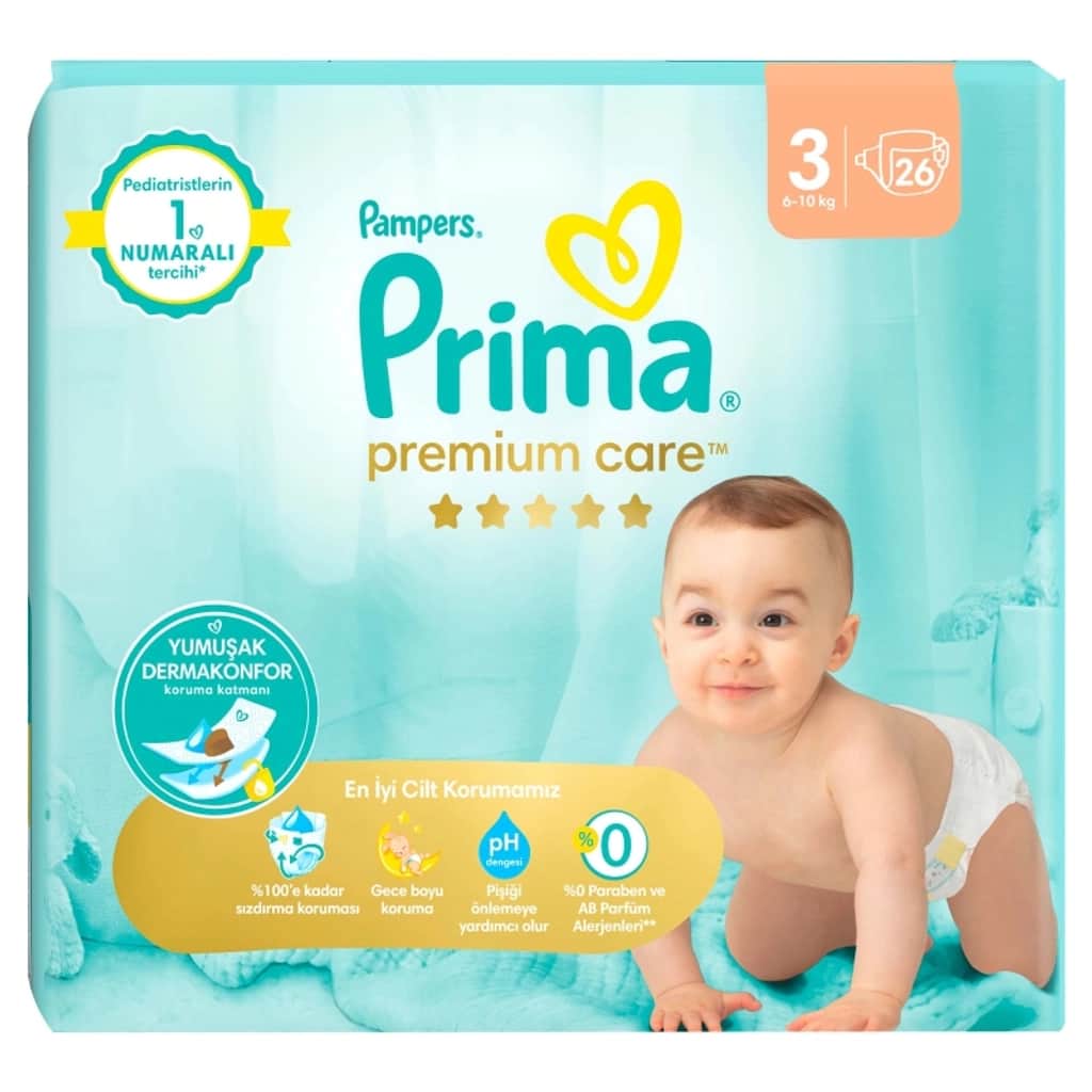 Prima حفاضات بريما بيبي للعناية المميزة مقاس 3 متوسط ​​26 قطعة - 2