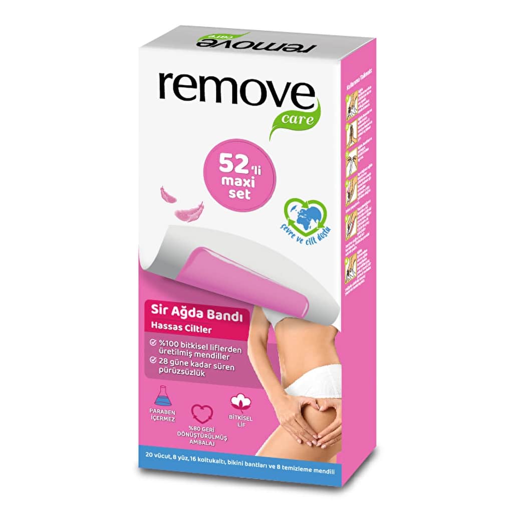 Remove مجموعة شرائط الشمع ماكسي للعناية بالبشرة الحساسة، 52 قطعة - 2