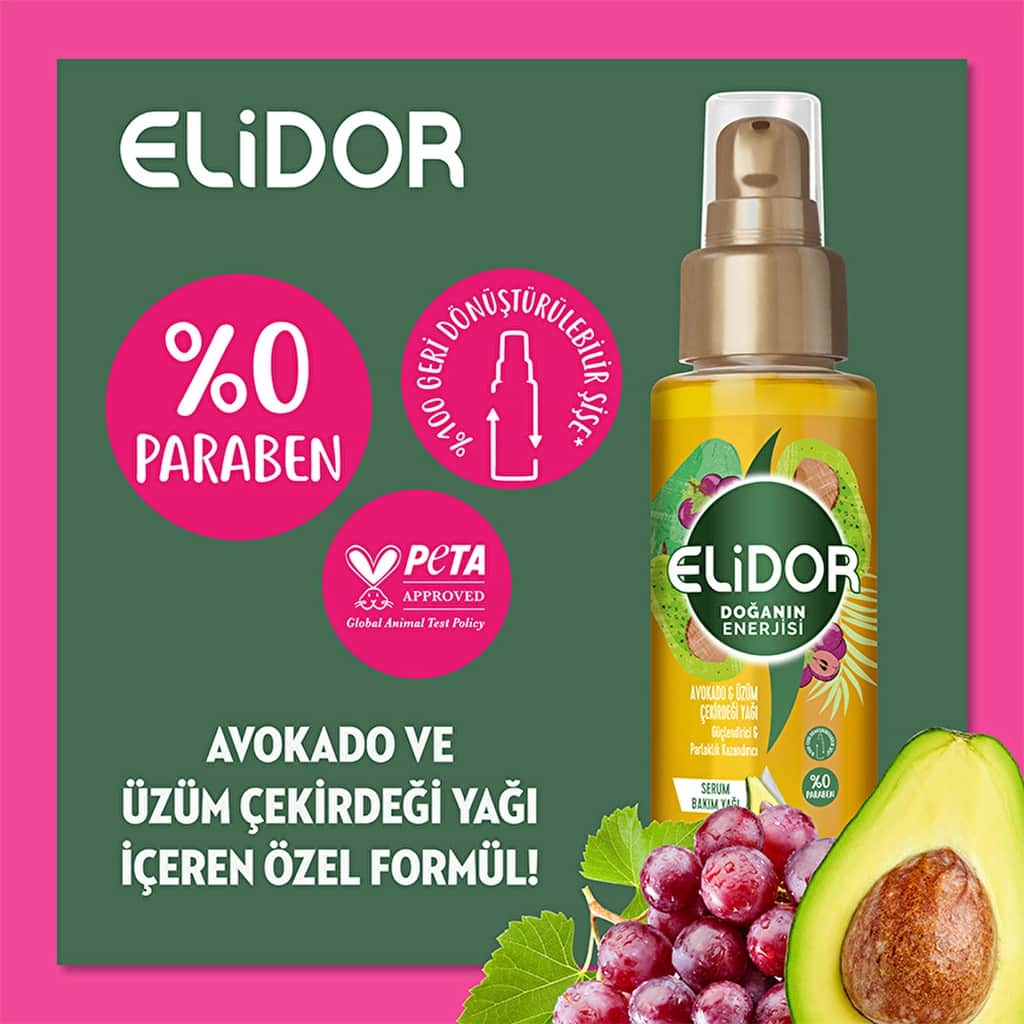 Elidor سيروم الشعر إيليدور بالأفوكادو وبذور العنب ٨٠ مل تغذية وإصلاح - 4
