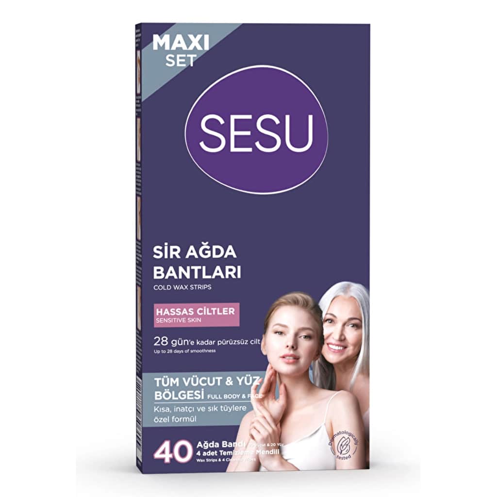 Sesu مجموعة شرائح الشمع ماكسي للبشرة الحساسة من سيسو، 40 قطعة - 2