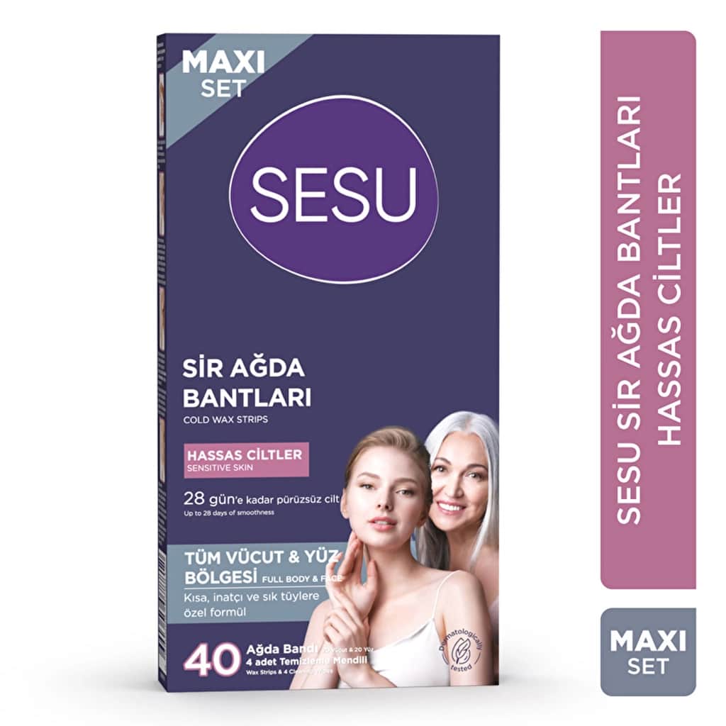 Sesu مجموعة شرائح الشمع ماكسي للبشرة الحساسة من سيسو، 40 قطعة - 1