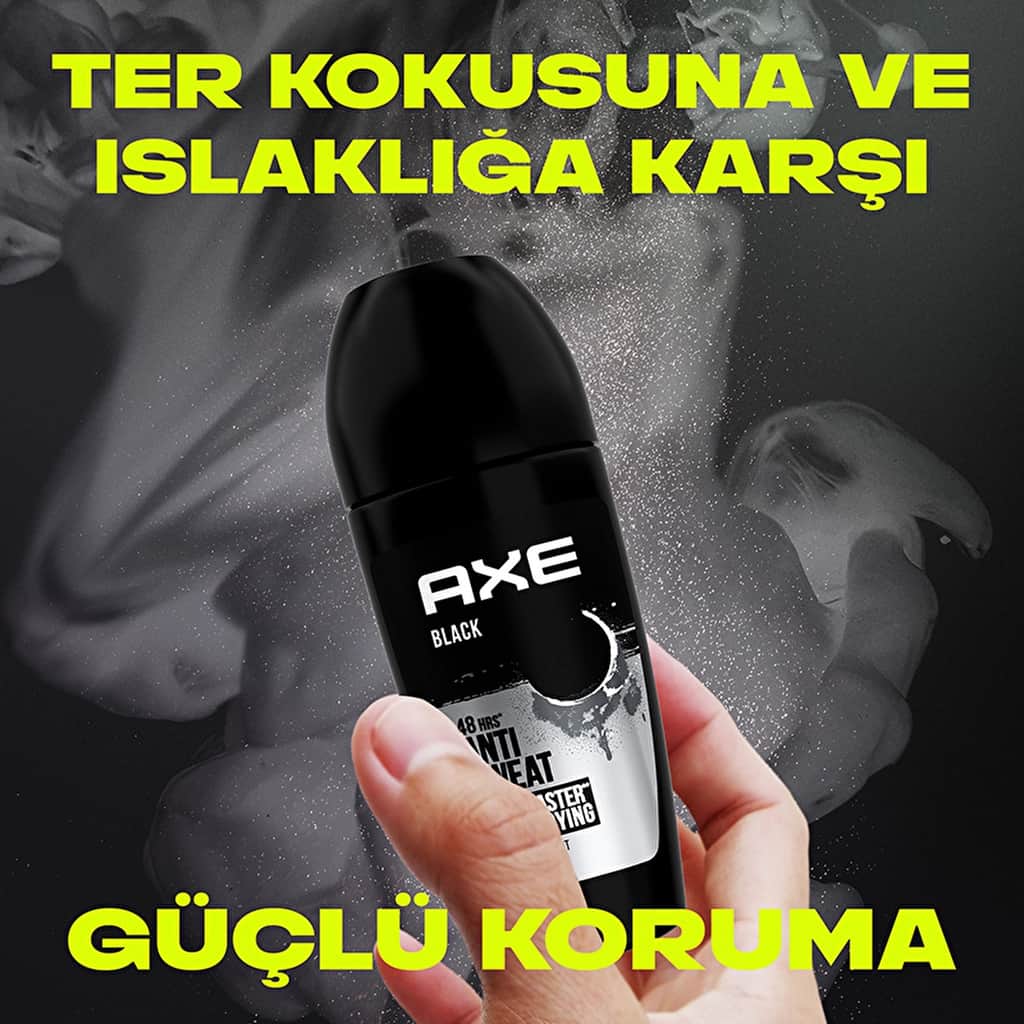 Axe مزيل عرق رول أون من أكس للرجال، عطر أسود يدوم 48 ساعة، 50 مل - 3