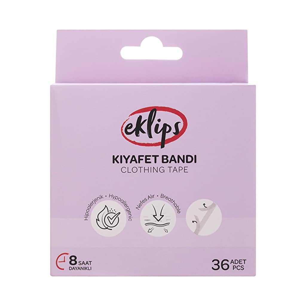 Eklips شريط تثبيت الملابس من إكلبس، 36 قطعة، عرض 10 سم، تثبيت قوي - 1