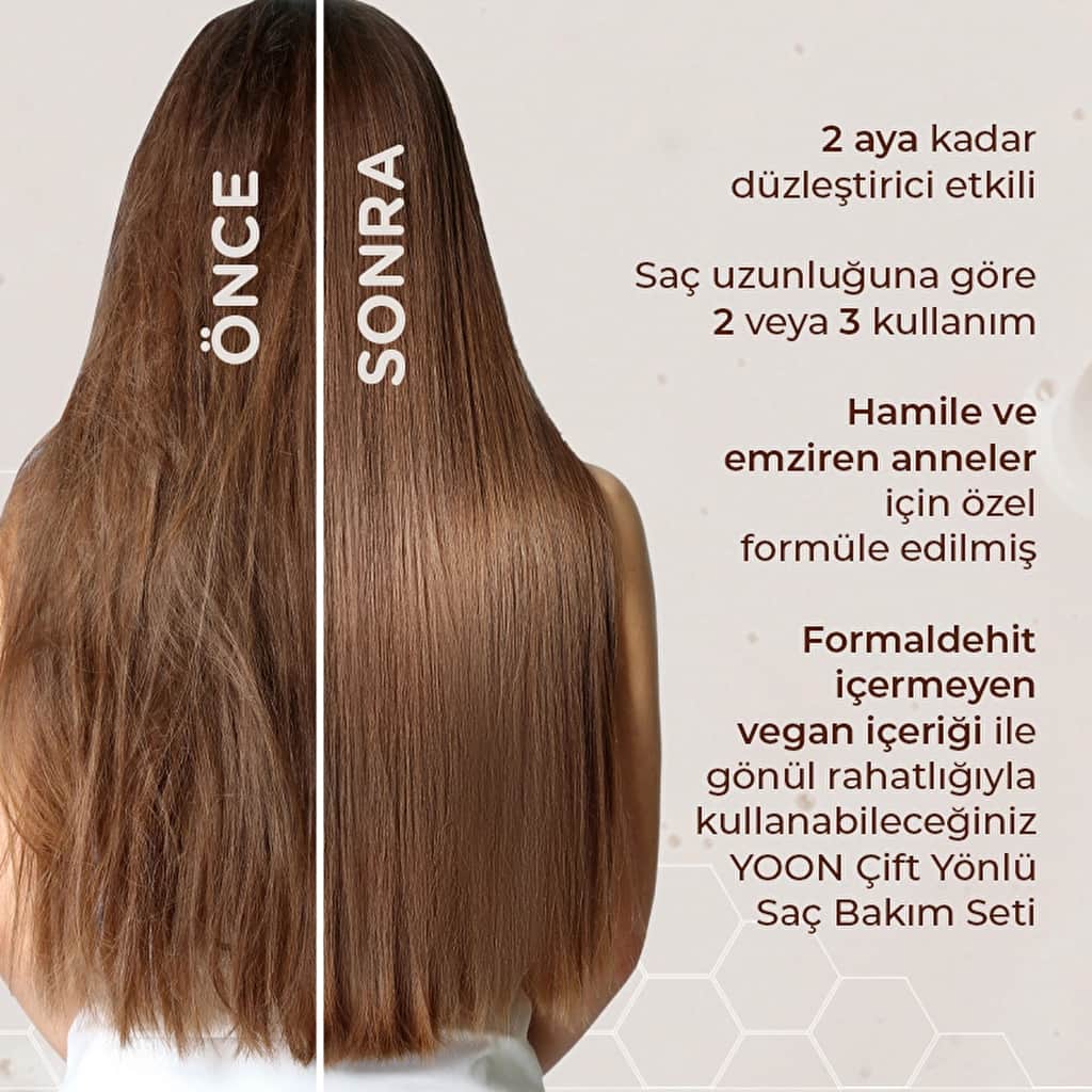 Yoon مجموعة العناية المنزلية بالكيراتين لتقوية وتغذية الشعر البرازيلي من يون (3 × 100 مل) - 5