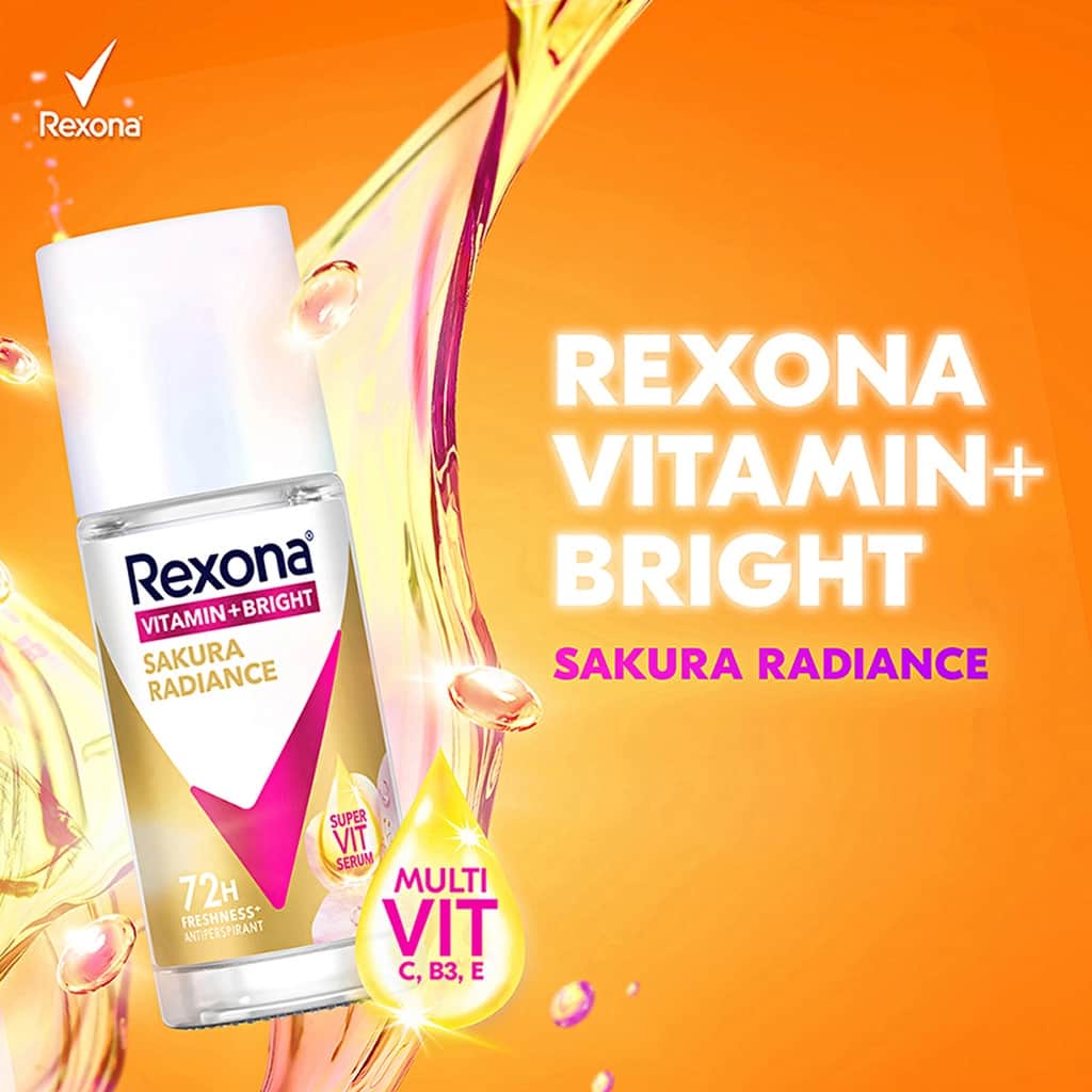 Rexona مزيل عرق ريكسونا فيتامين + برايت للنساء رول أون ساكورا راديانس 45 مل - 3