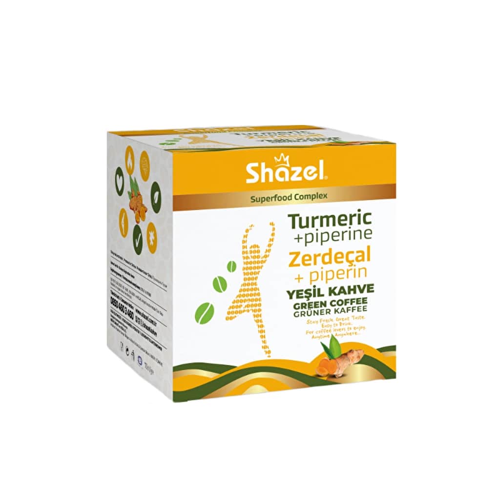 Shazel قهوة شازيل الخضراء بالكركم 1.84 جرام × 14 - 1