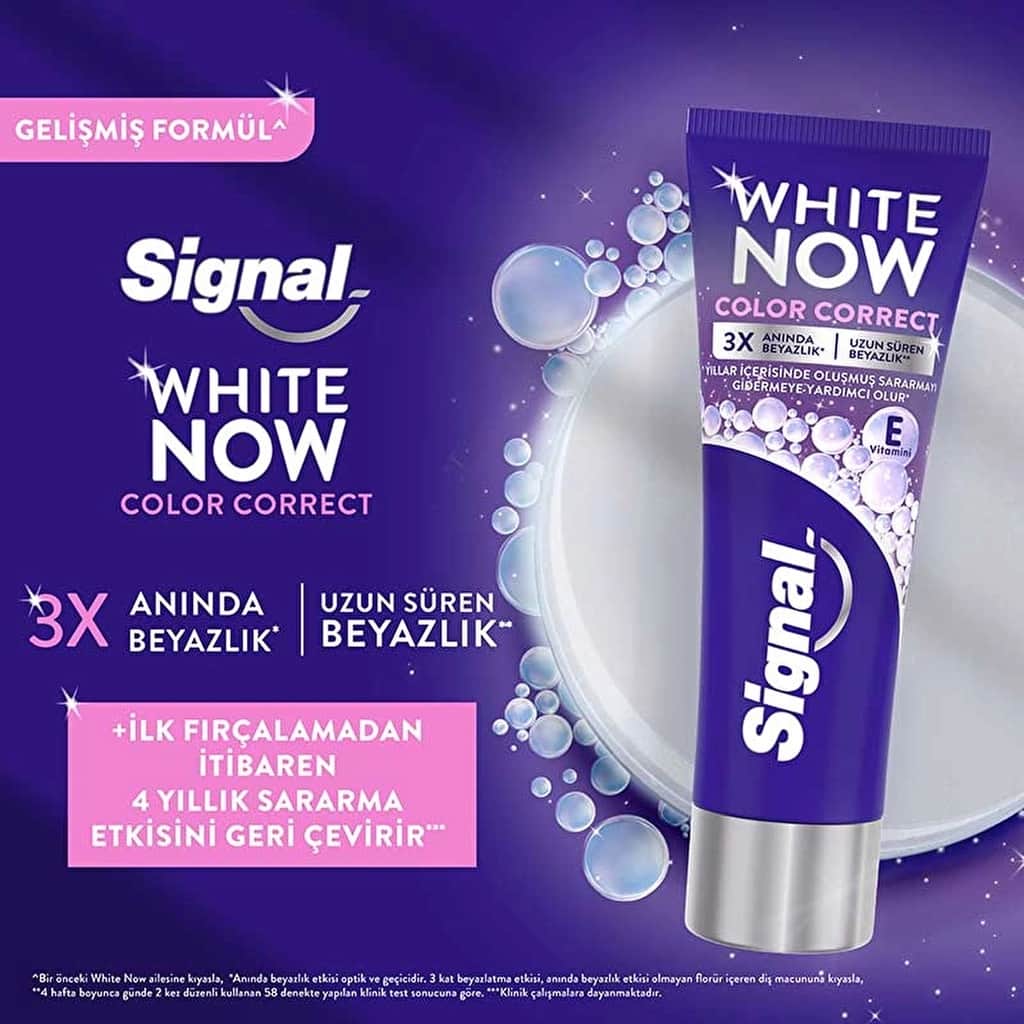 Signal معجون أسنان سيجنال وايت ناو كولور كوريكت لتبييض الأسنان يدوم طويلاً، 75 مل - 3
