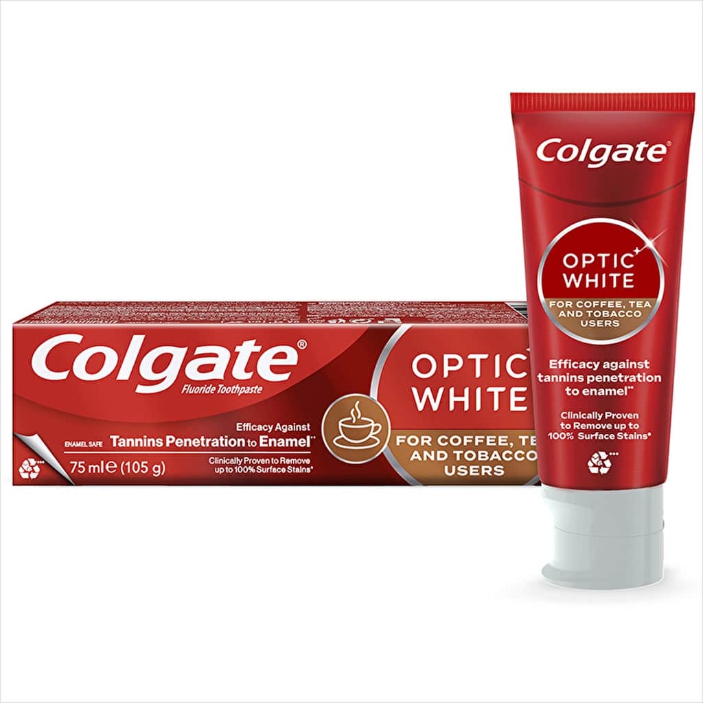 Colgate معجون أسنان كولجيت أوبتيك وايت لإزالة بقع القهوة والشاي 75 مل - 2