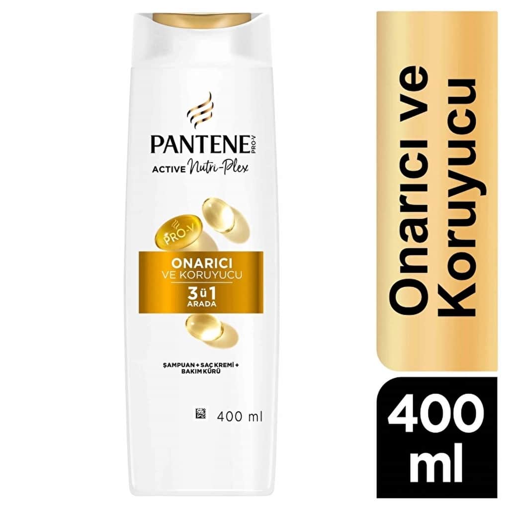 Pantene شامبو بانتين 3 في 1 لإصلاح وحماية الشعر 400 مل لمعان وقوة - 1