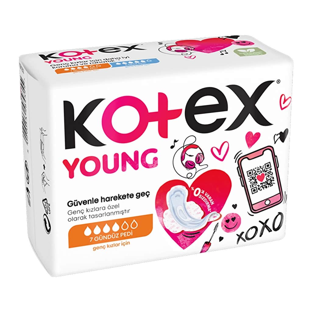 Kotex فوط كوتكس النهارية للفتيات الصغيرات عبوة من 6 قطع، فائقة الامتصاص - 1