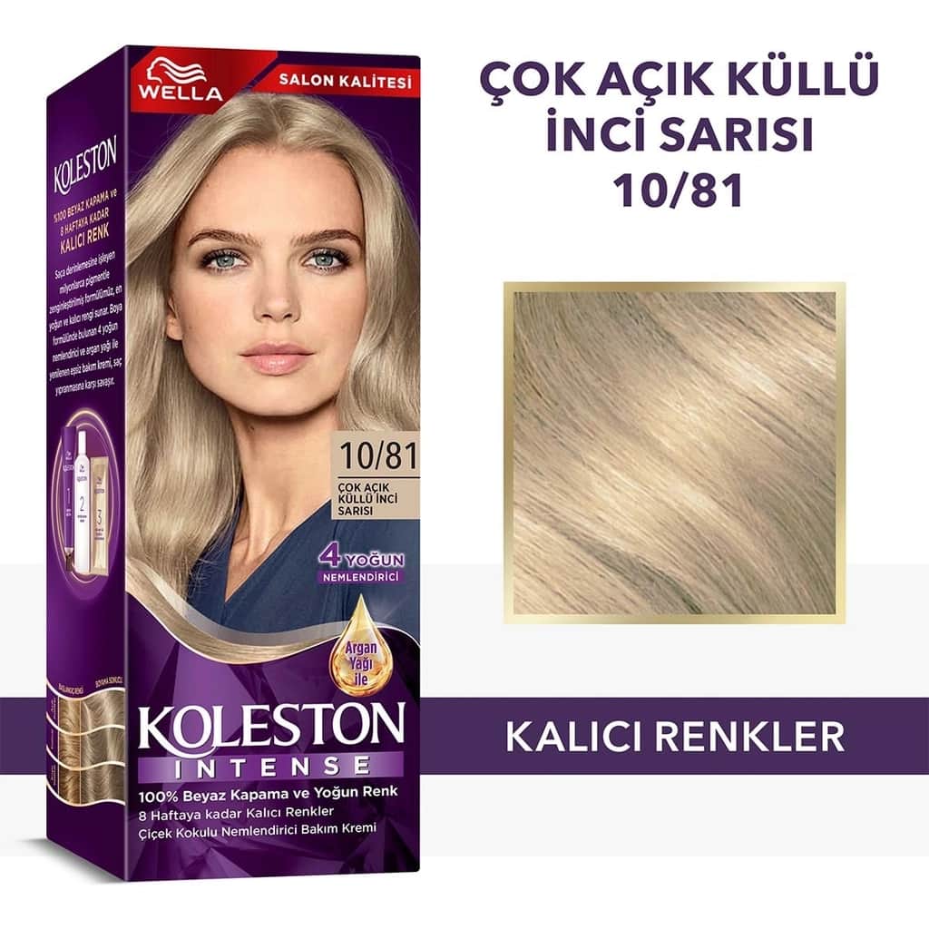 Wella Koleston صبغة شعر ويلا كولستون المكثفة 10/81 أشقر لؤلؤي رمادي فاتح جدًا - 1