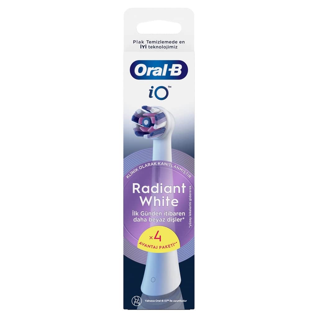 Oral-B رأس بديل لفرشاة الأسنان أورال-بي آي أو راديانت وايت القابلة لإعادة الشحن، أبيض، 4 قطع - 2