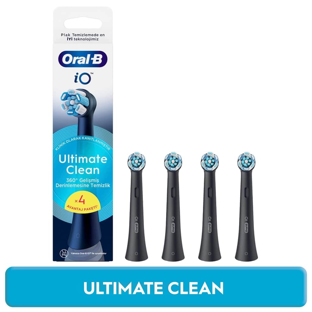 Oral-B رأس فرشاة أسنان أورال-بي آي أو ألتيميت كلين بلاك، 4 قطع - 1