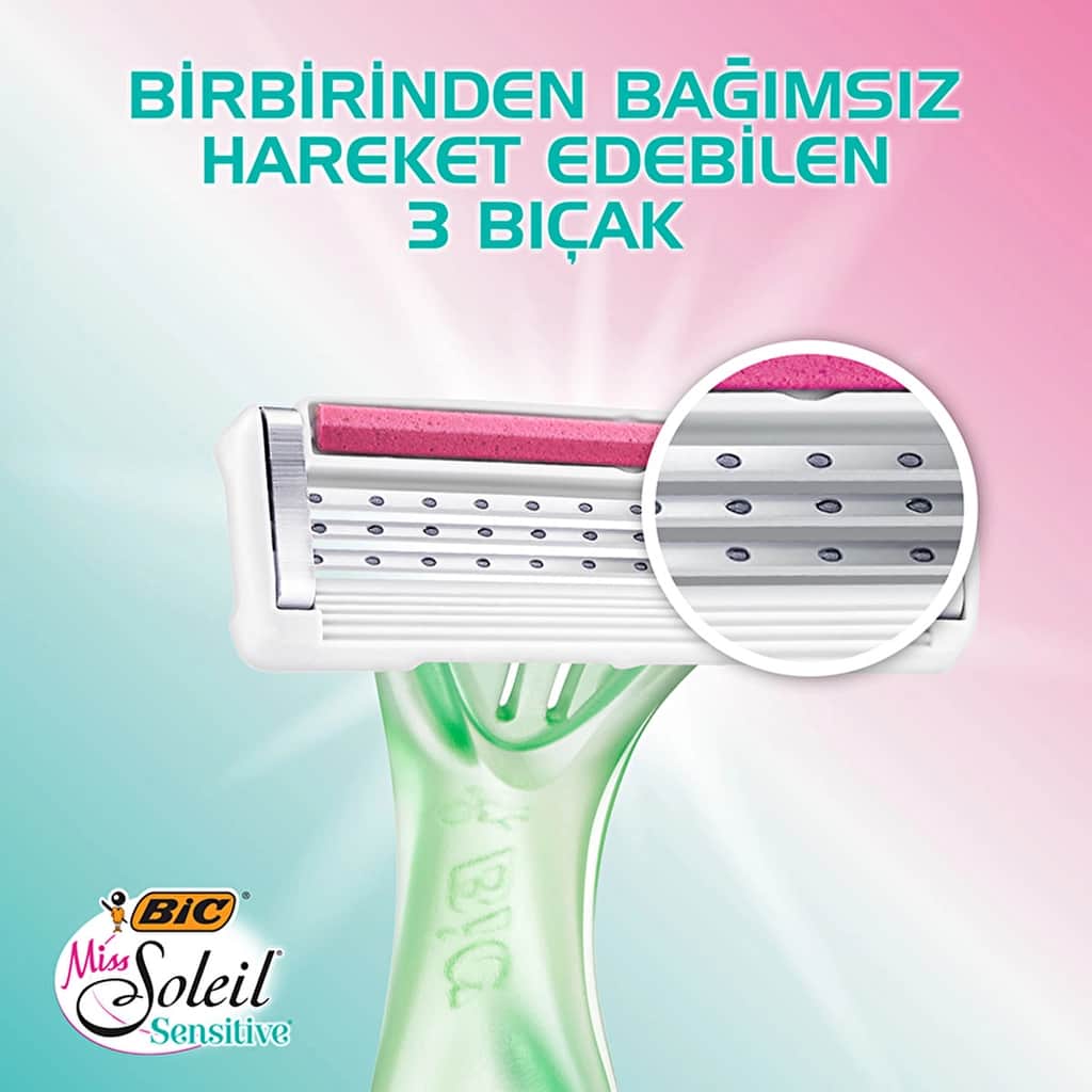 Bic ماكينة حلاقة بيك ميس سوليل سينسيتيف 3 شفرات للنساء عبوة من 3 قطع - 4
