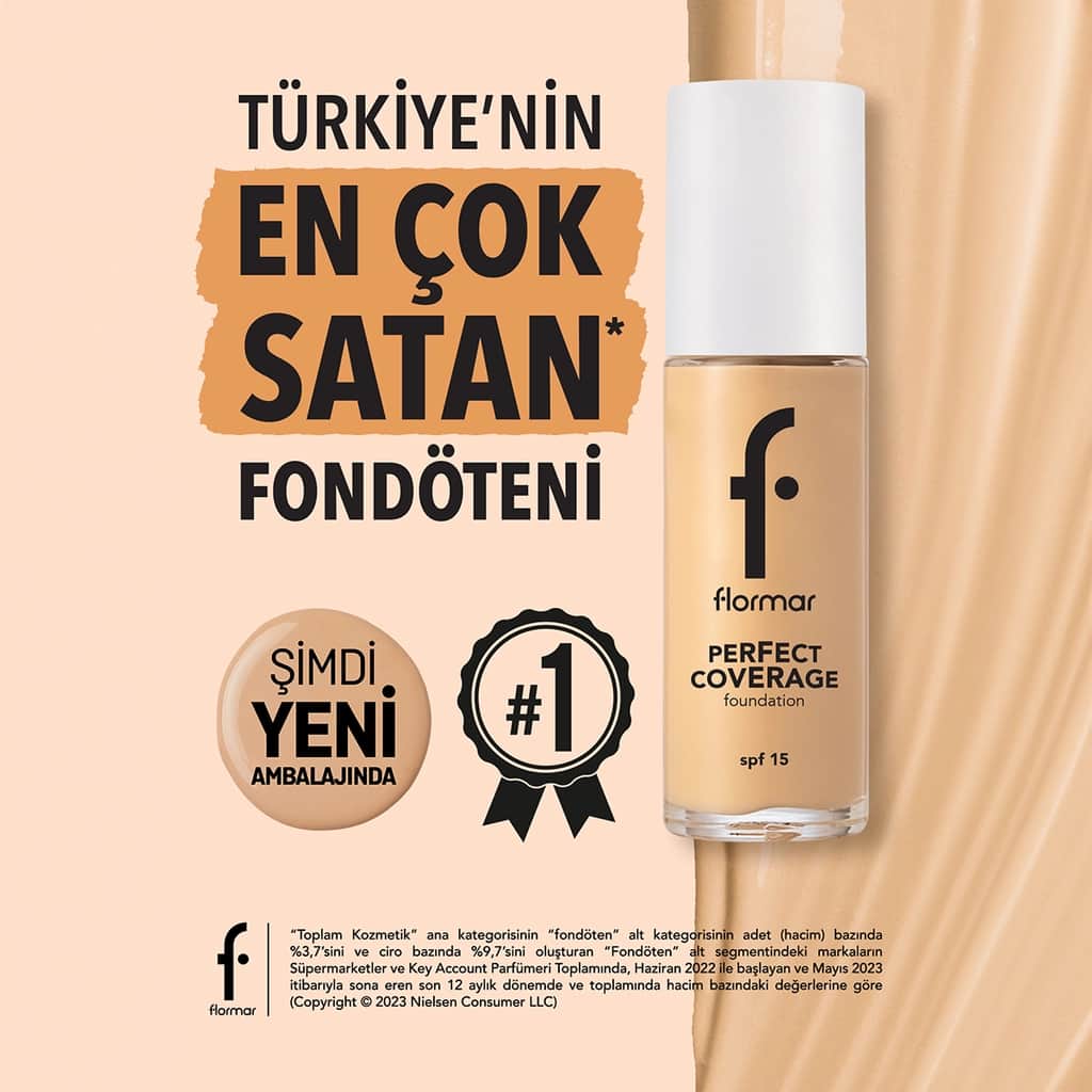 Flormar كريم أساس فلورمار بيرفكت كوفريدج بعامل حماية من الشمس 15 لمسة نهائية ناعمة 101 - 5