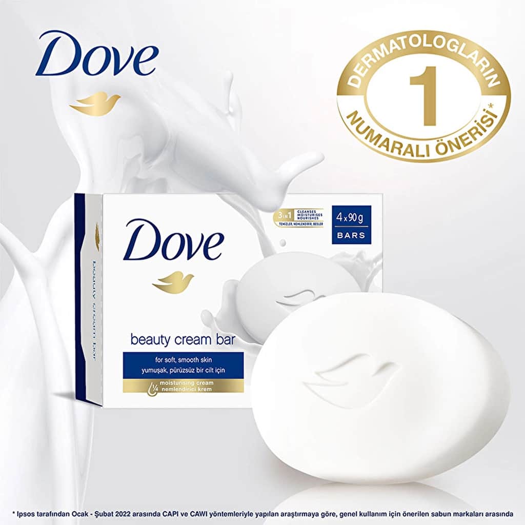 Dove صابون دوف بيوتي كريم الأصلي المرطب لبشرة ناعمة وملساء 4 × 90 جرام - 3