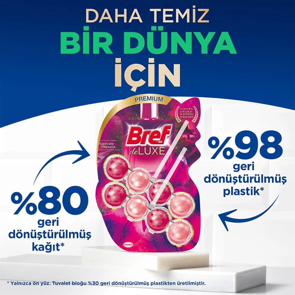 Bref بريف باور أكتيف، كتلة مرحاض صلبة برائحة الماغنوليا، 250 دورة تدفق - 5