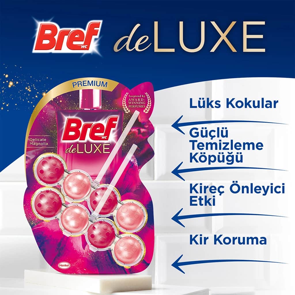 Bref بريف باور أكتيف، كتلة مرحاض صلبة برائحة الماغنوليا، 250 دورة تدفق - 2