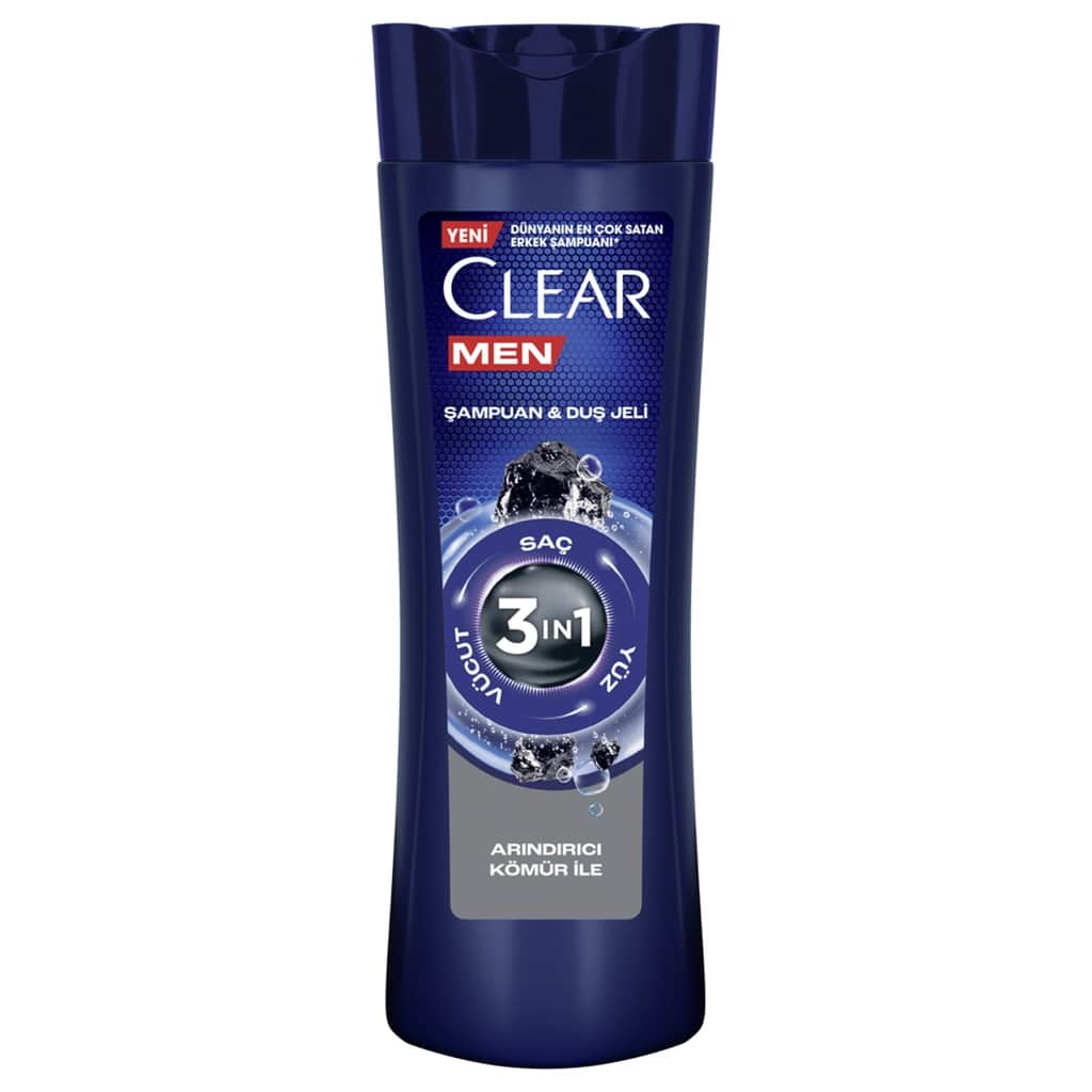 Clear شامبو وجل استحمام 3 في 1 من كلير مين برائحة الفحم المنقي 350 مل - 2