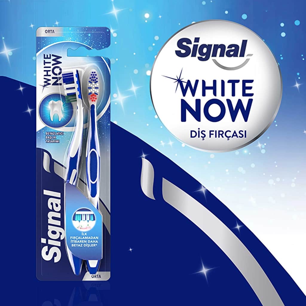 Signal فرشاة أسنان سيجنال وايت ناو متوسطة 1+1 - 3
