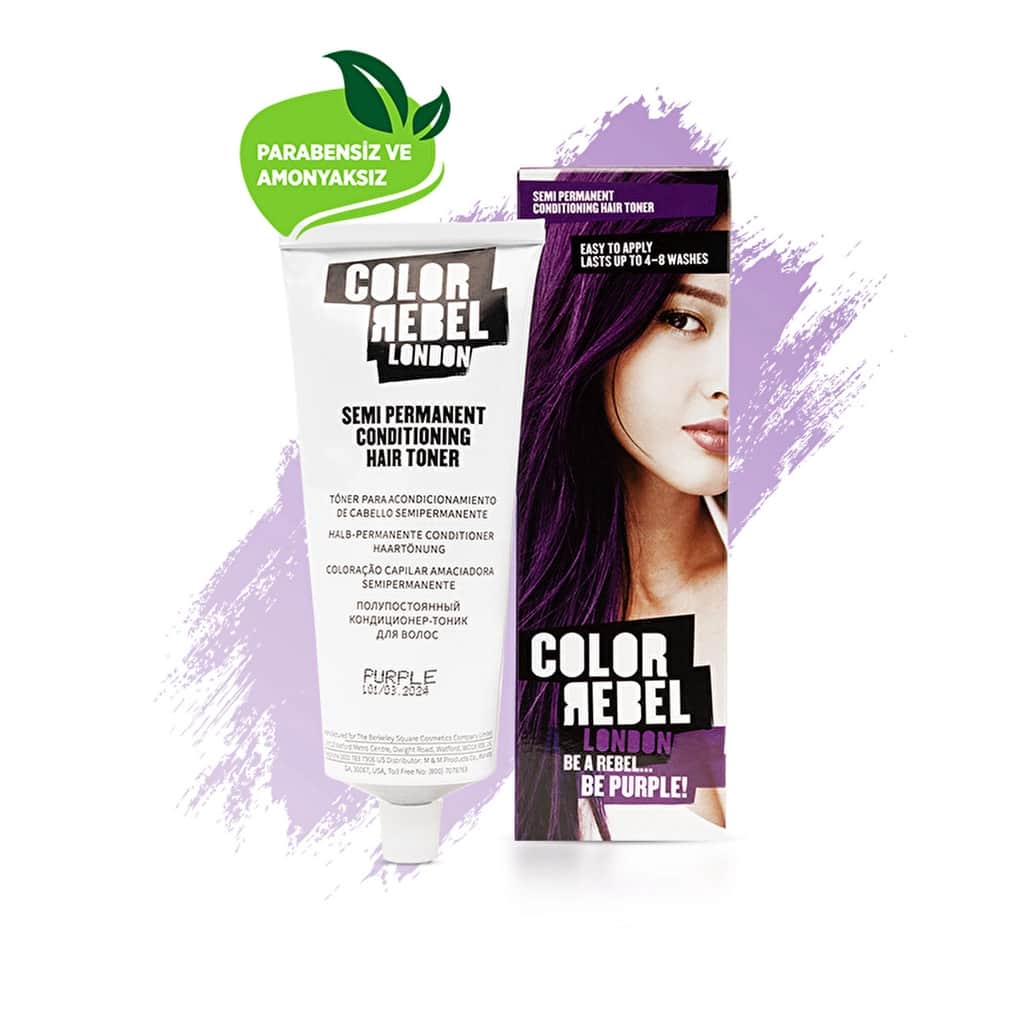 Color Rebel صبغة شعر شبه دائمة خالية من البارابين والأمونيا من كولور ريبيل لندن، بنفسجي، 100 مل - 3