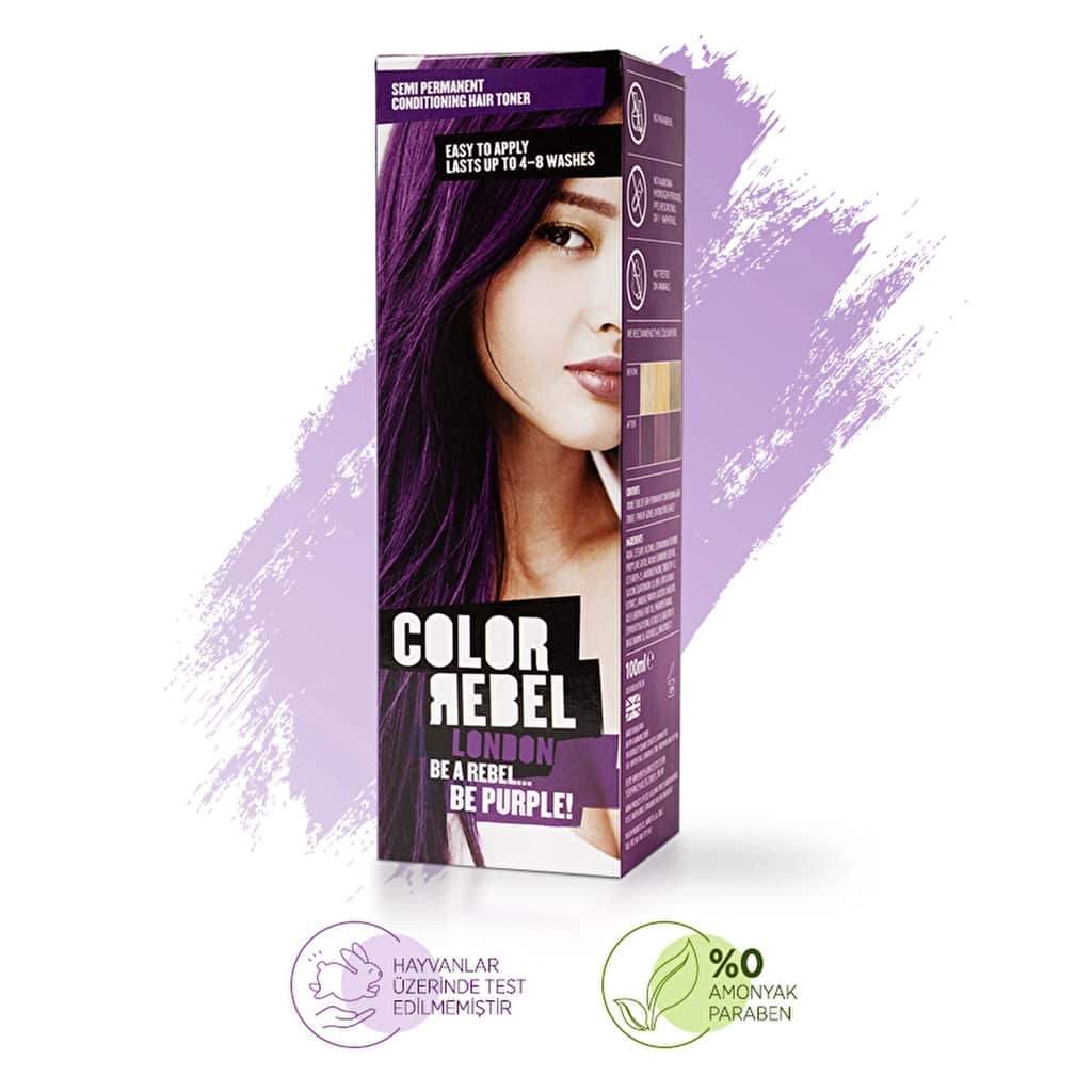 Color Rebel صبغة شعر شبه دائمة خالية من البارابين والأمونيا من كولور ريبيل لندن، بنفسجي، 100 مل - 4