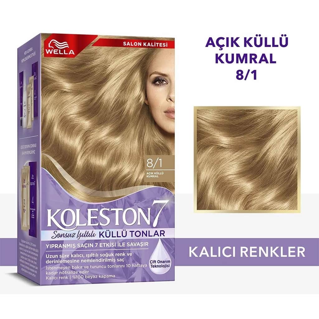 Wella Koleston صبغة شعر ويلا كولستون سوبريم 8/1 أشقر رمادي فاتح (درجات رمادية لامعة لا نهائية) - 1