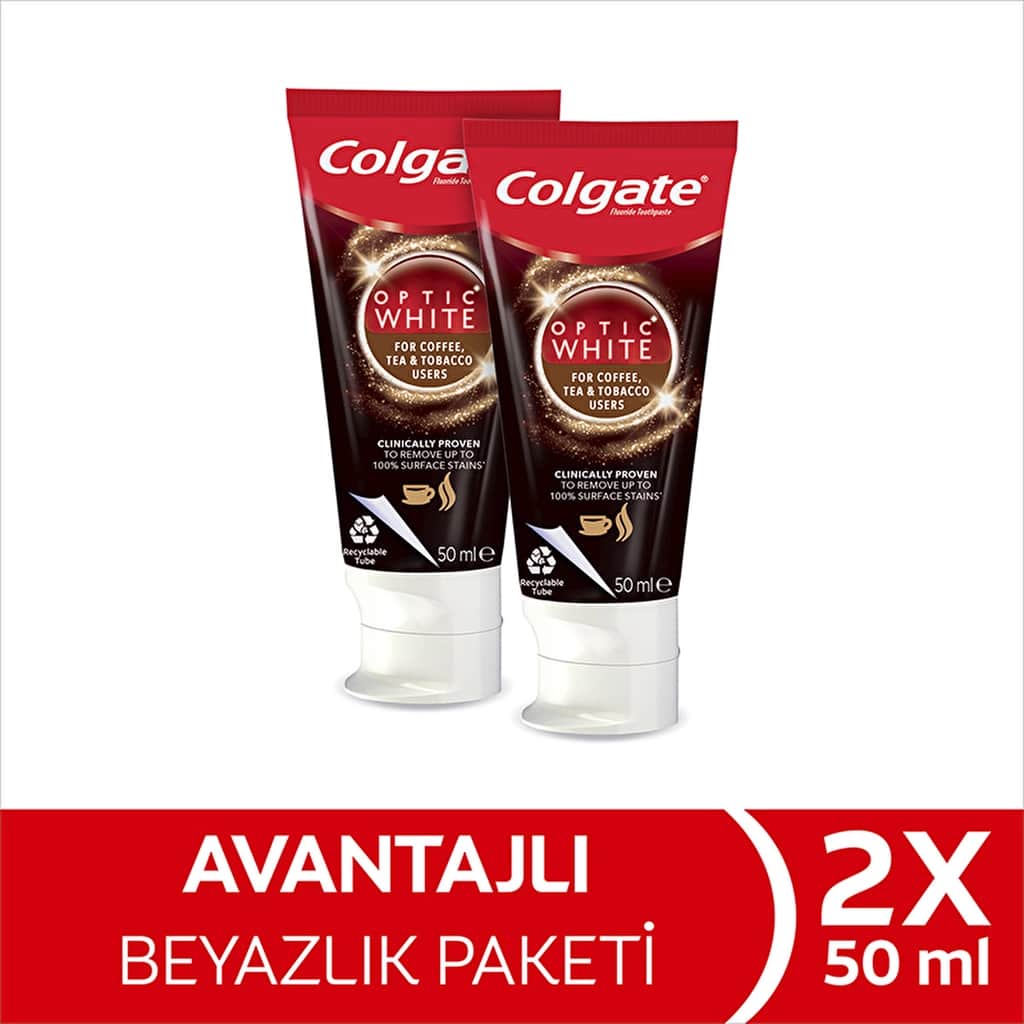 Colgate معجون أسنان كولجيت أوبتيك وايت ٢ × ٥٠ مل إزالة البقع والعناية بمينا الأسنان - 4