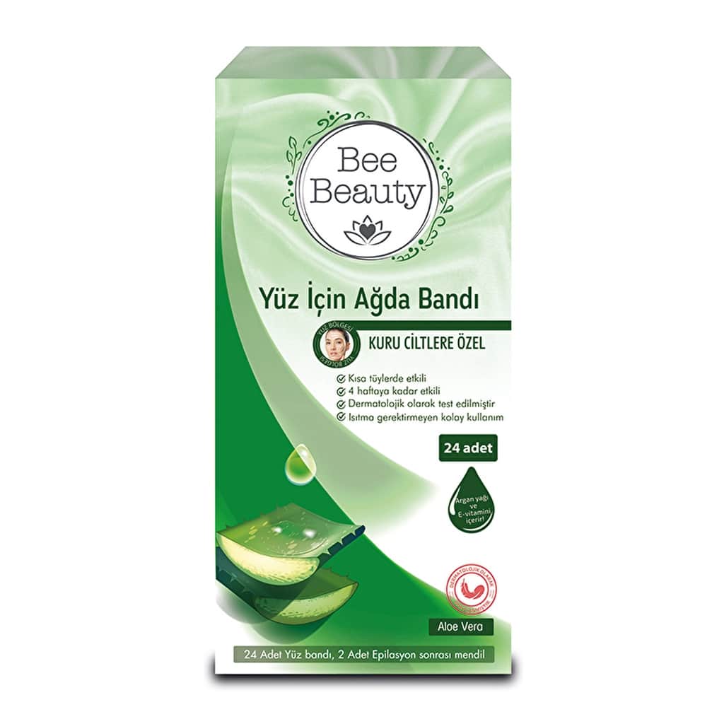 شرائح شمع الوجه بالصبار 24 قطعة للبشرة الجافة من بي بيوتي Bee Beauty - 1