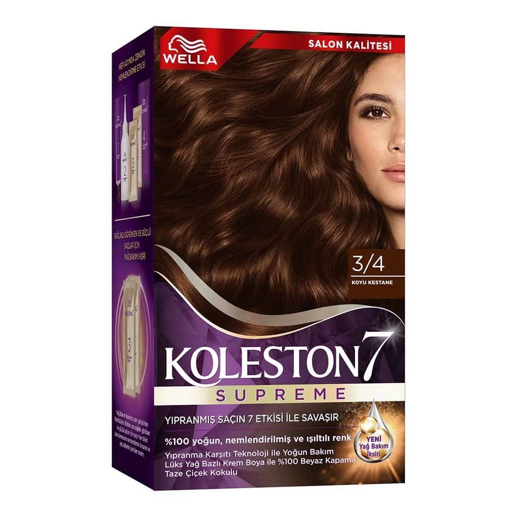 Wella Koleston صبغة شعر ويلا كولستون سوبريم 3/4 كستنائي غامق - 2