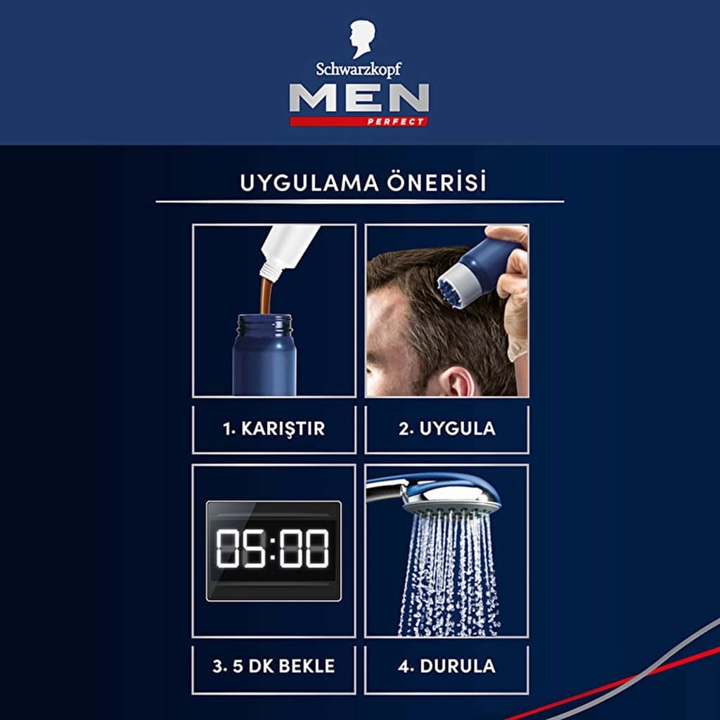 Men Perfect صبغة شعر مثالية للرجال بني فاتح 50 50 مل - 4