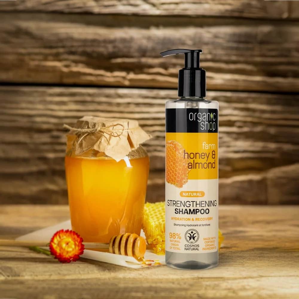 Organic Shop شامبو العسل واللوز لشعر صحي وقوي من اورجانيك شوب 280 مل - 2