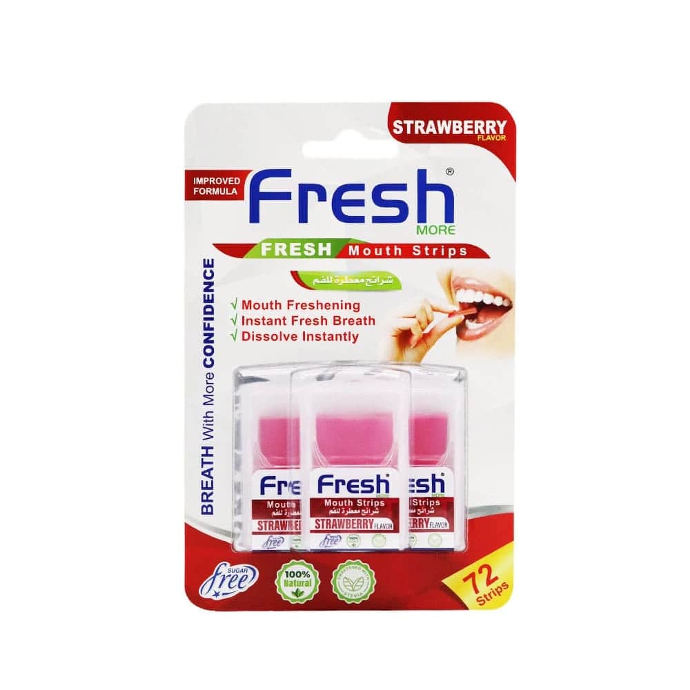 Fresh شرائح معطرة للفم  مور بنكهة الفراولة من فريش 72 شريحة - 1