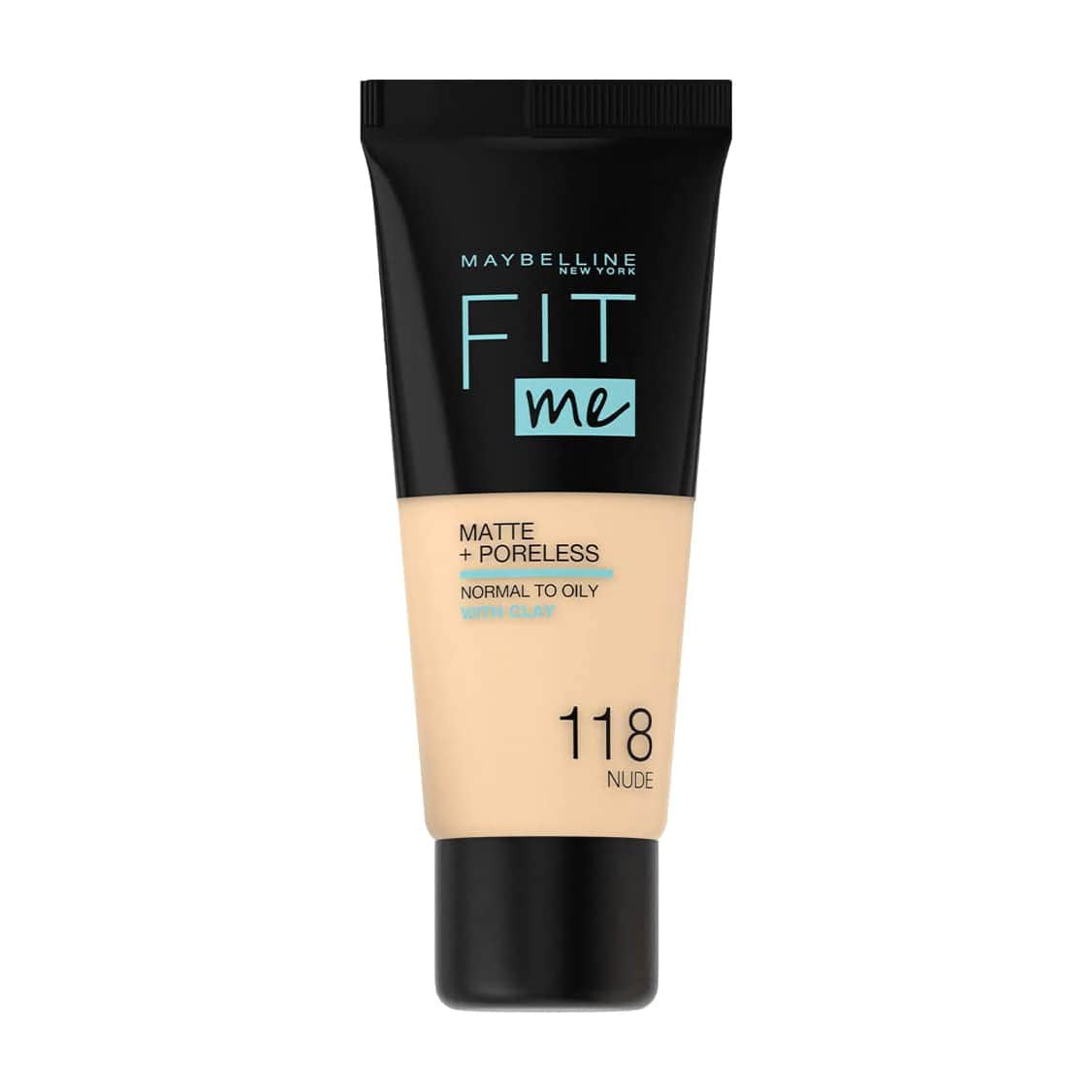 Maybelline كريم أساس فيت مي مات+بورليس من مايبيلين نيويورك، 118 بيج - 1
