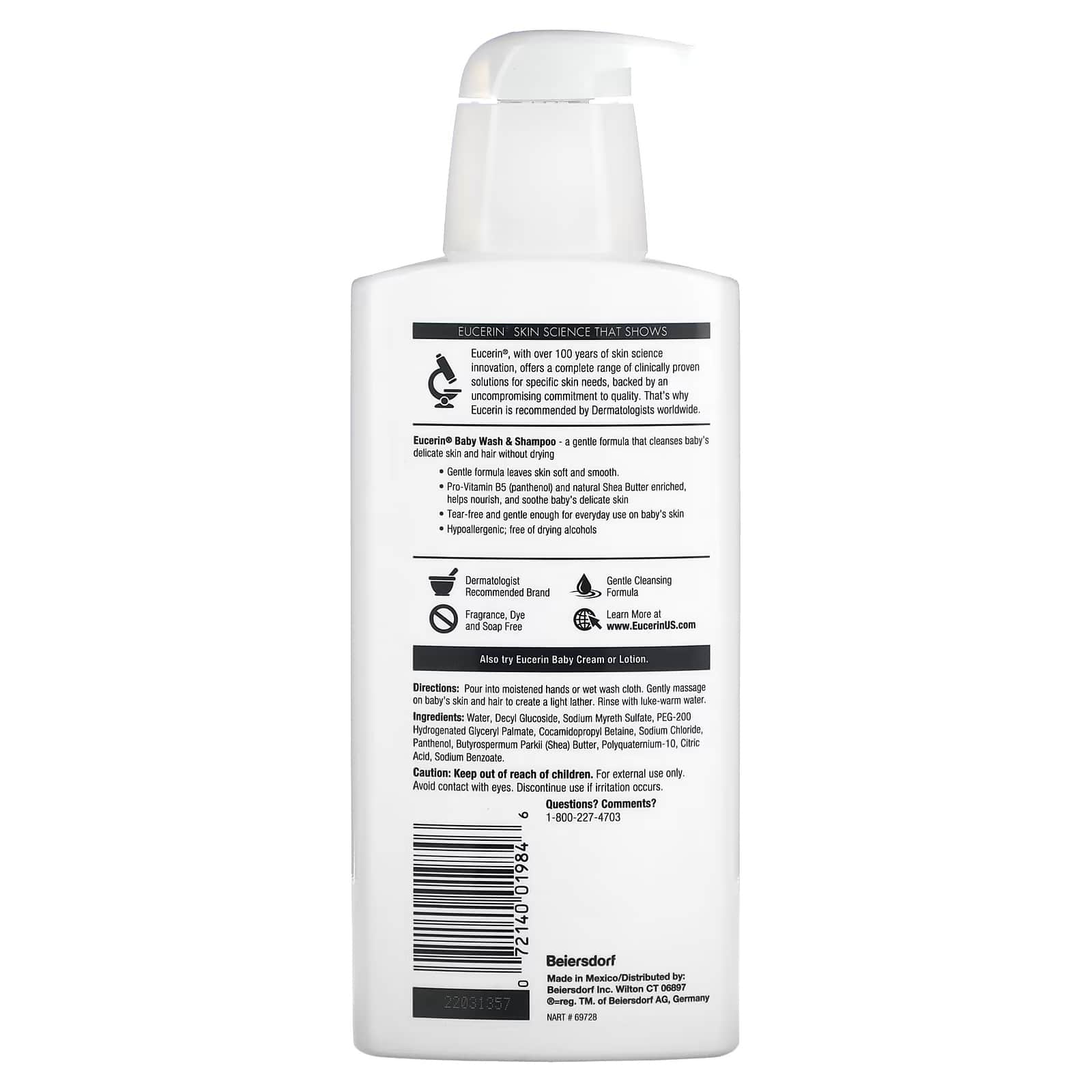 شامبو وغسول للأطفال، خالٍ من العطور، من يوسرين (400 مل) Eucerin - 2