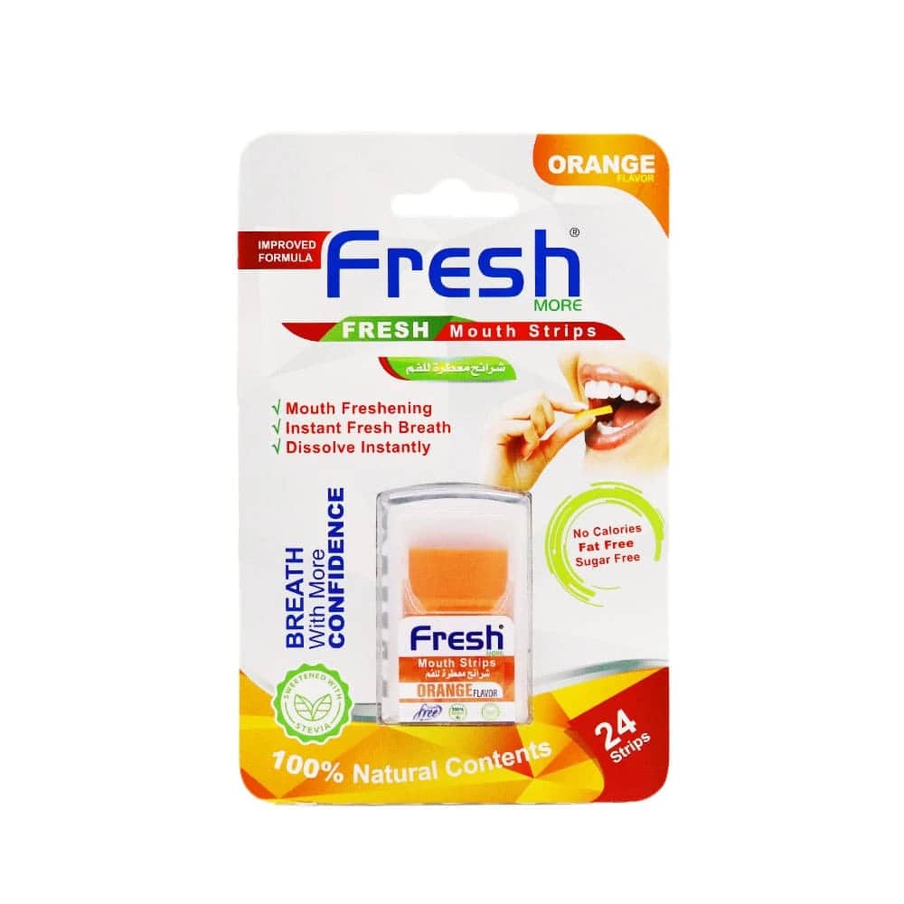 Fresh شرائح معطرة للفم  مور بنكهة الفراولة والبرتقال من فريش 72 شريحة - 1