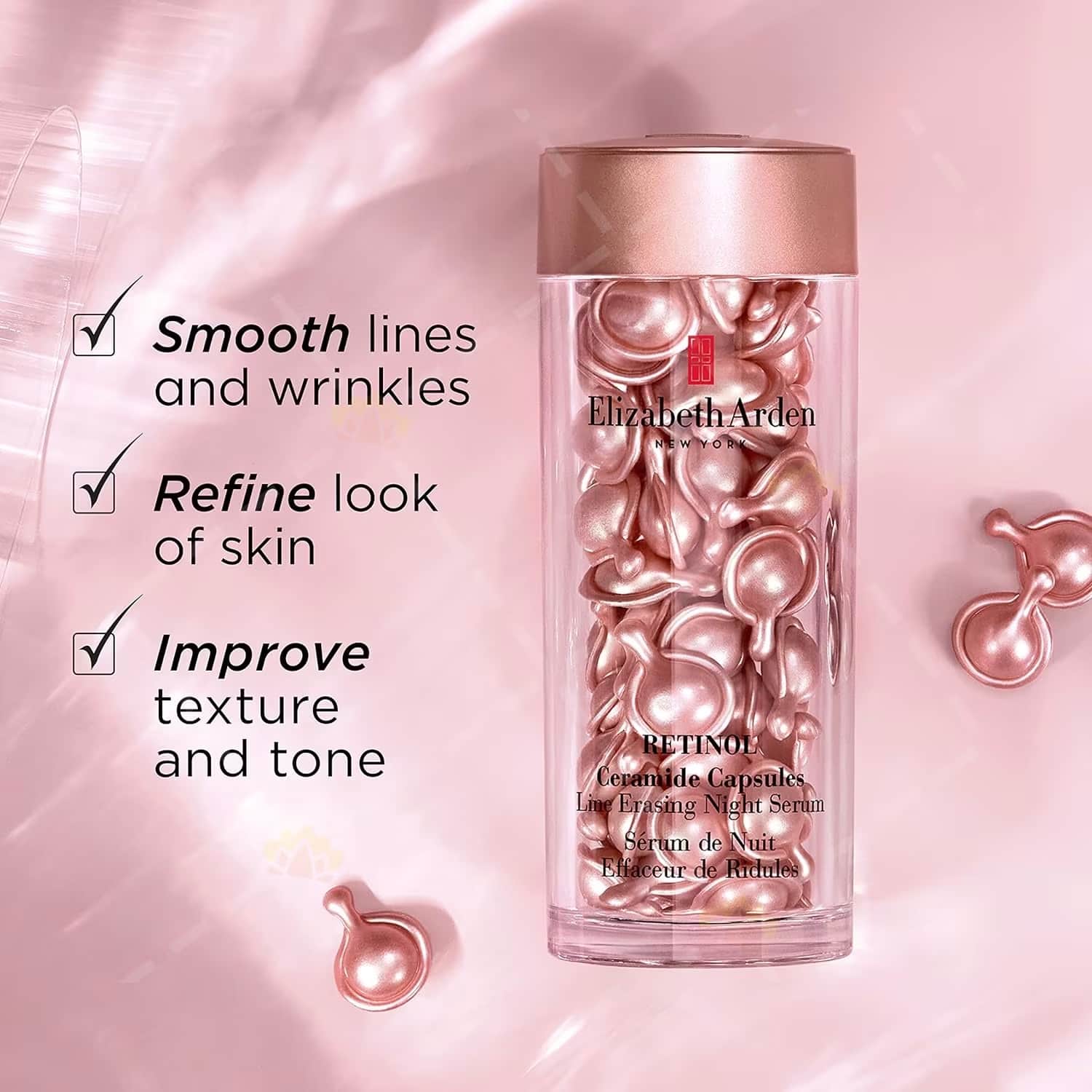 Elizabeth Arden كبسولات سيراميد ريتينول ليلي لإزالة الخطوط الدقيقة، من إليزابيث آردن 60 كبسولة من إليزابيث آردن - 3