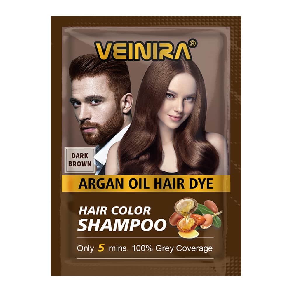 VEINIRA شامبو صبغة الشعر بني غامق طبيعي بدون أمونيا بزيت الأرجان والصبار  3 في 1 من فينيرا ( 25X10 مل ) - 2