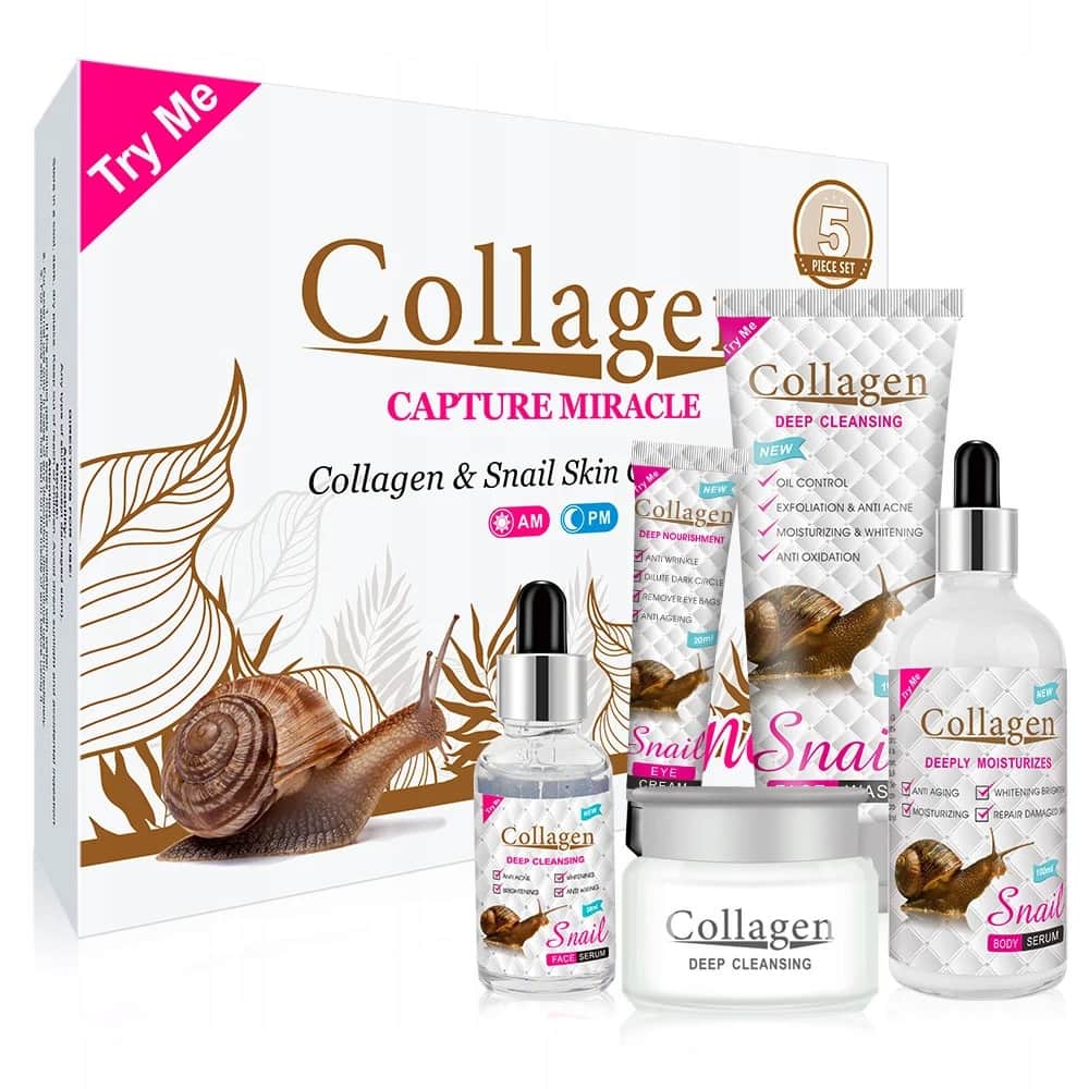 Cosmetic Solution مجموعة العناية بالبشرة بالكولاجين والحلزون خمسة منتجات من كوزماتك سوليوشن - 2
