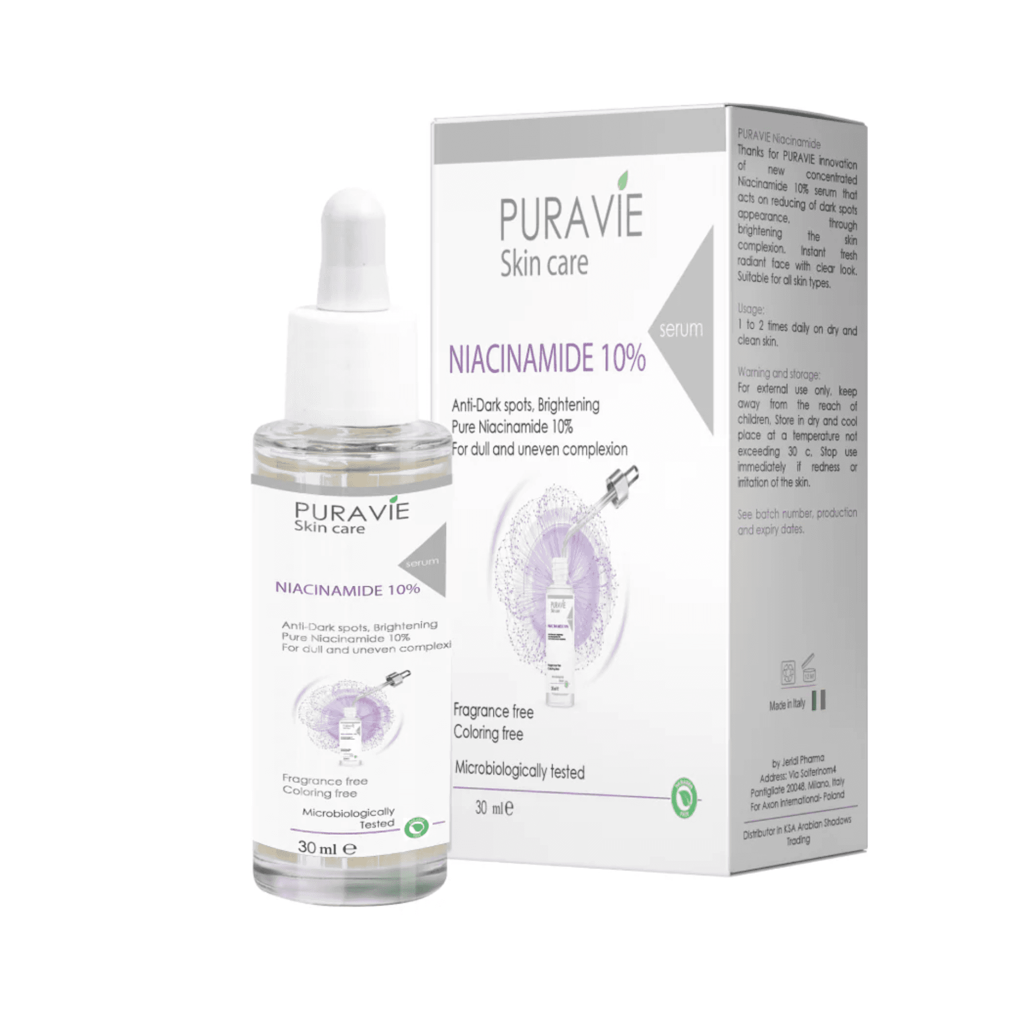 PURAVIE سيروم النياسيناميد 10% لتفتيح البشرة وتخفيف التصبغات وآثار حب الشباب من بيورا في 30 مل - 2