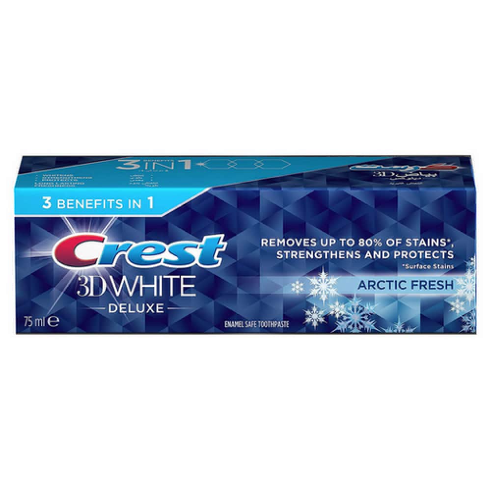 CREST معجون اسنان ثري دي وايت ديلوكس انتعاش التبريد من كرست 75مل - 2