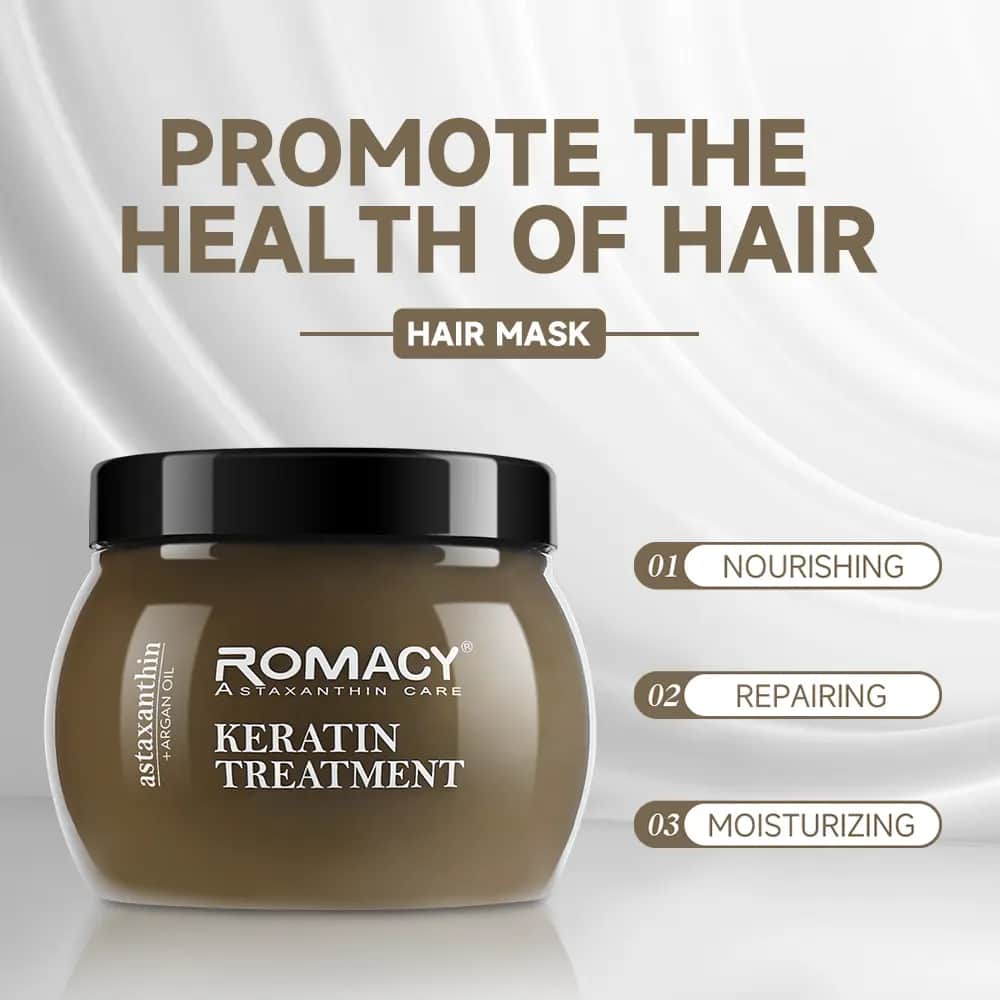 ROMACY ماسك علاجي بالكيراتين بزيت الأرجان المعزز بالأستازانتين من روماسي – 500 مل - 5